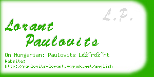 lorant paulovits business card